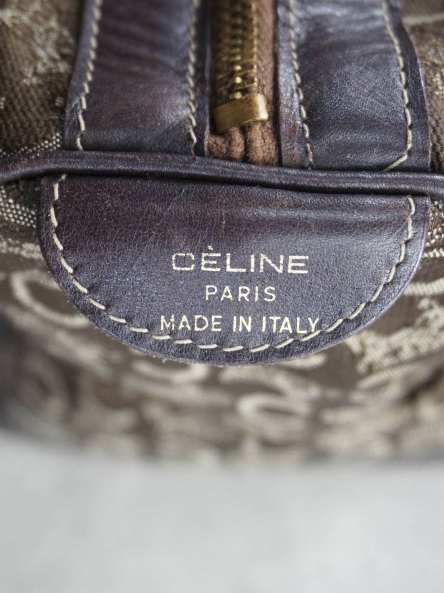 Sac à main Céline Macadam toile Boston marron