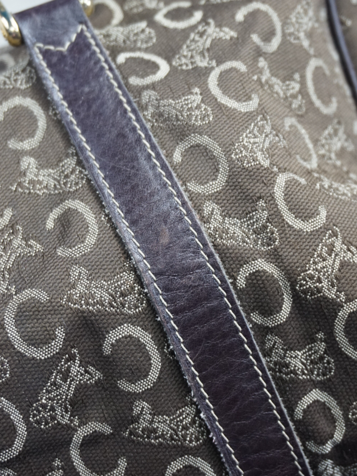 Sac à main Céline Macadam toile Boston marron