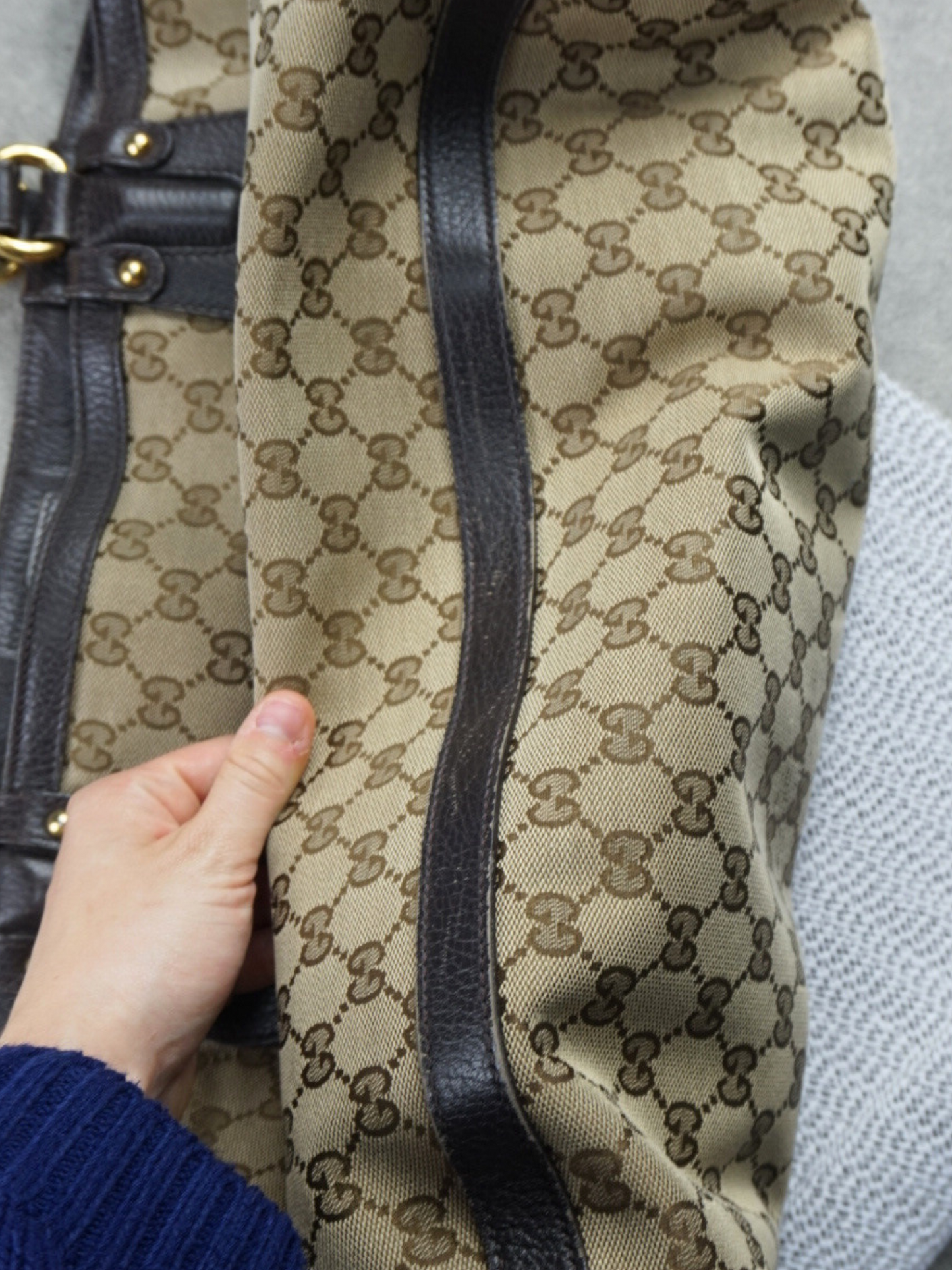 Sac cabas Gucci en toile GG marron