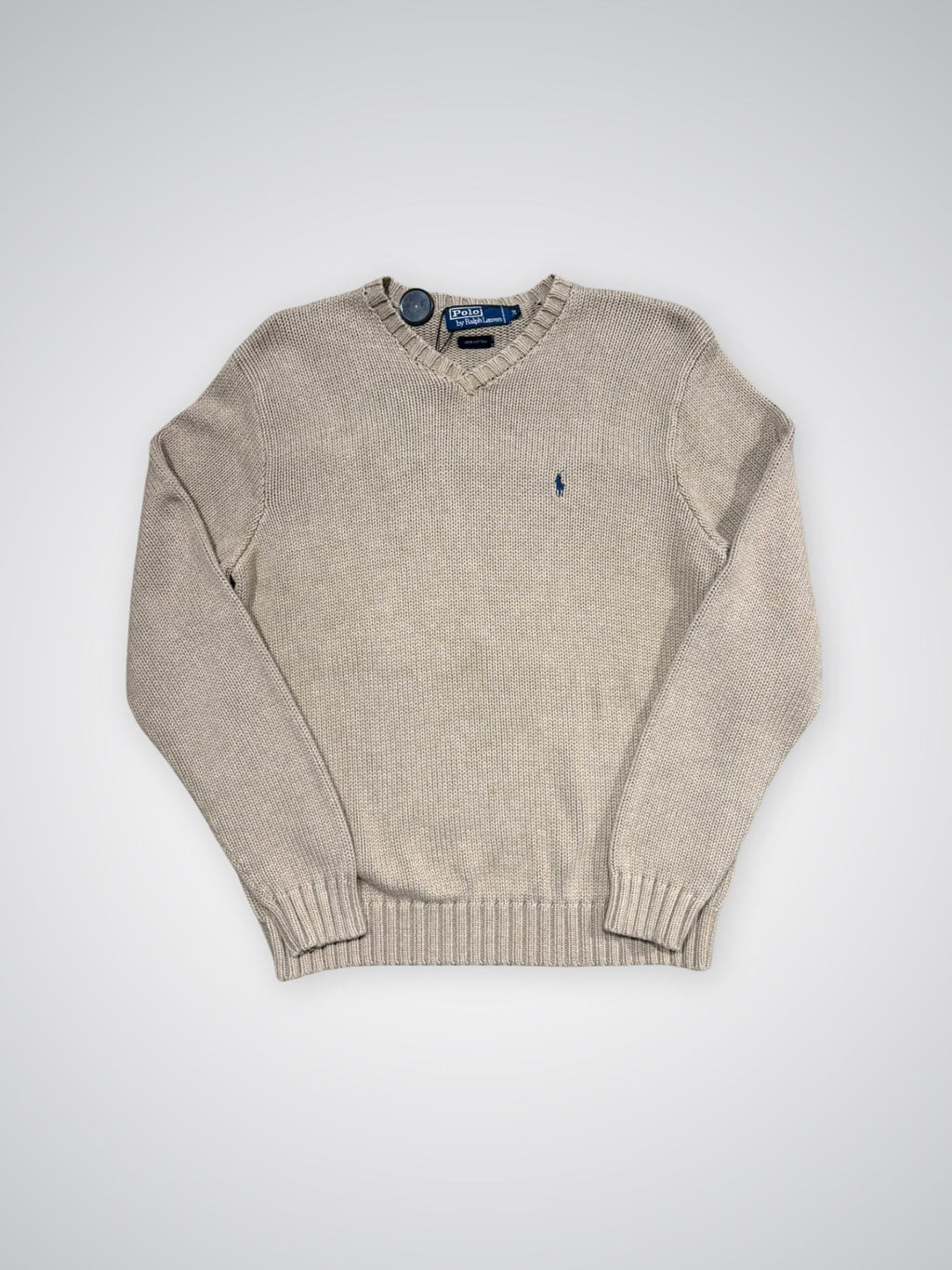 Pull Ralph Lauren grosses mailles beige (M)