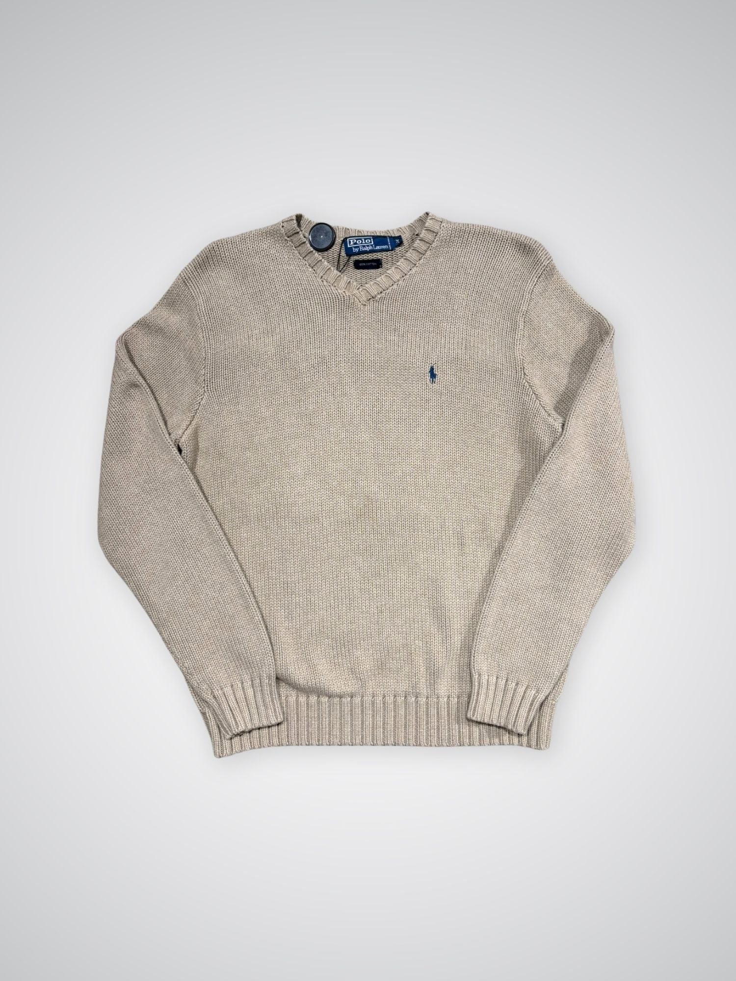 Pull Ralph Lauren grosses mailles beige (M)