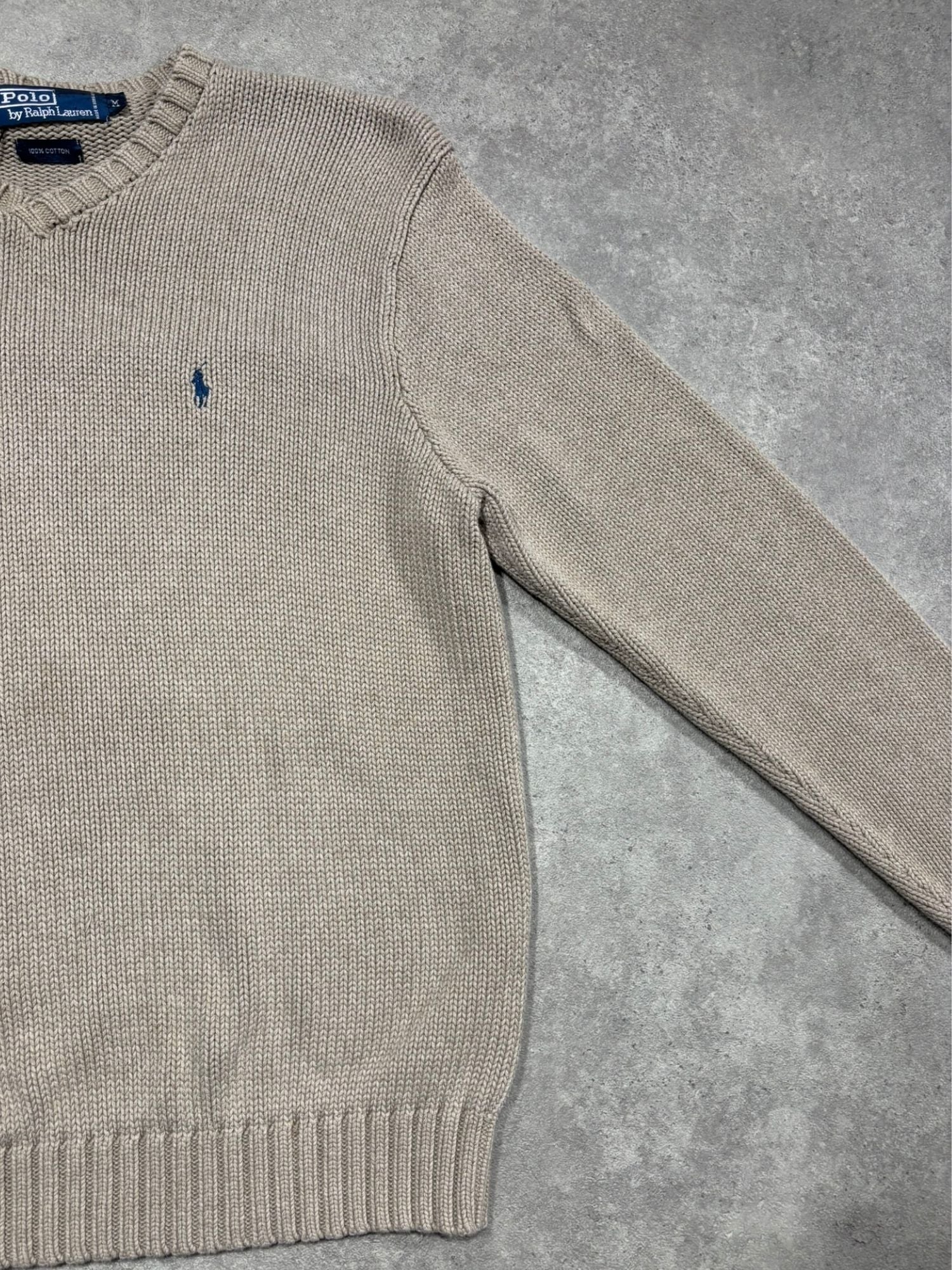 Pull Ralph Lauren grosses mailles beige (M)