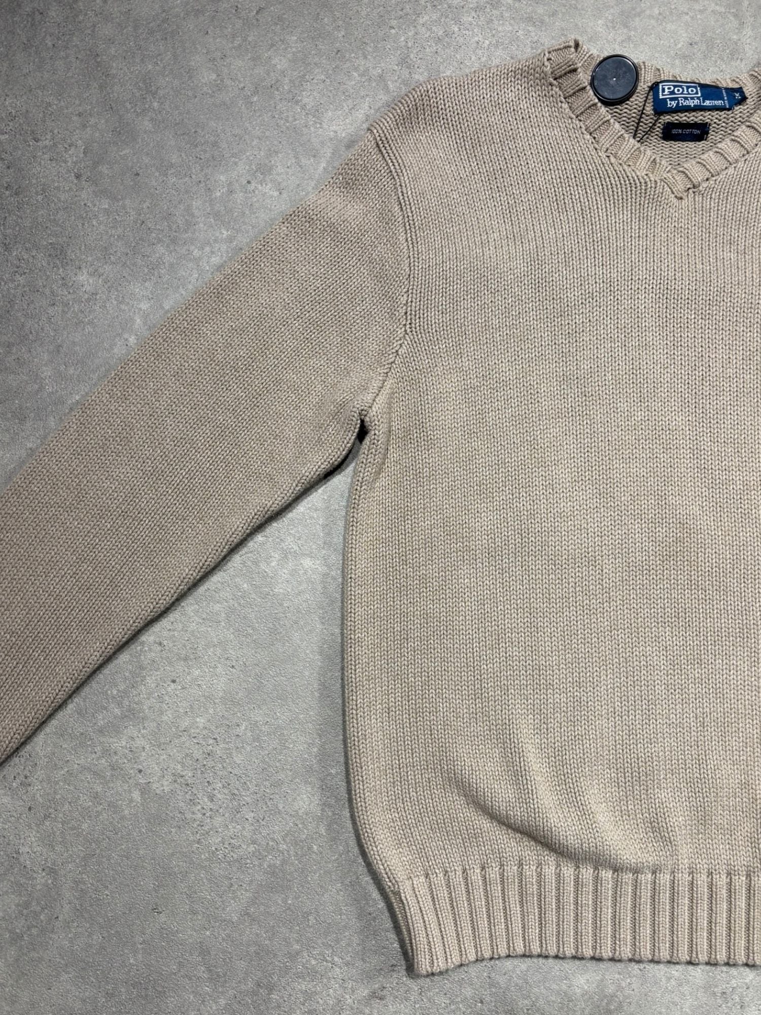 Pull Ralph Lauren grosses mailles beige (M)