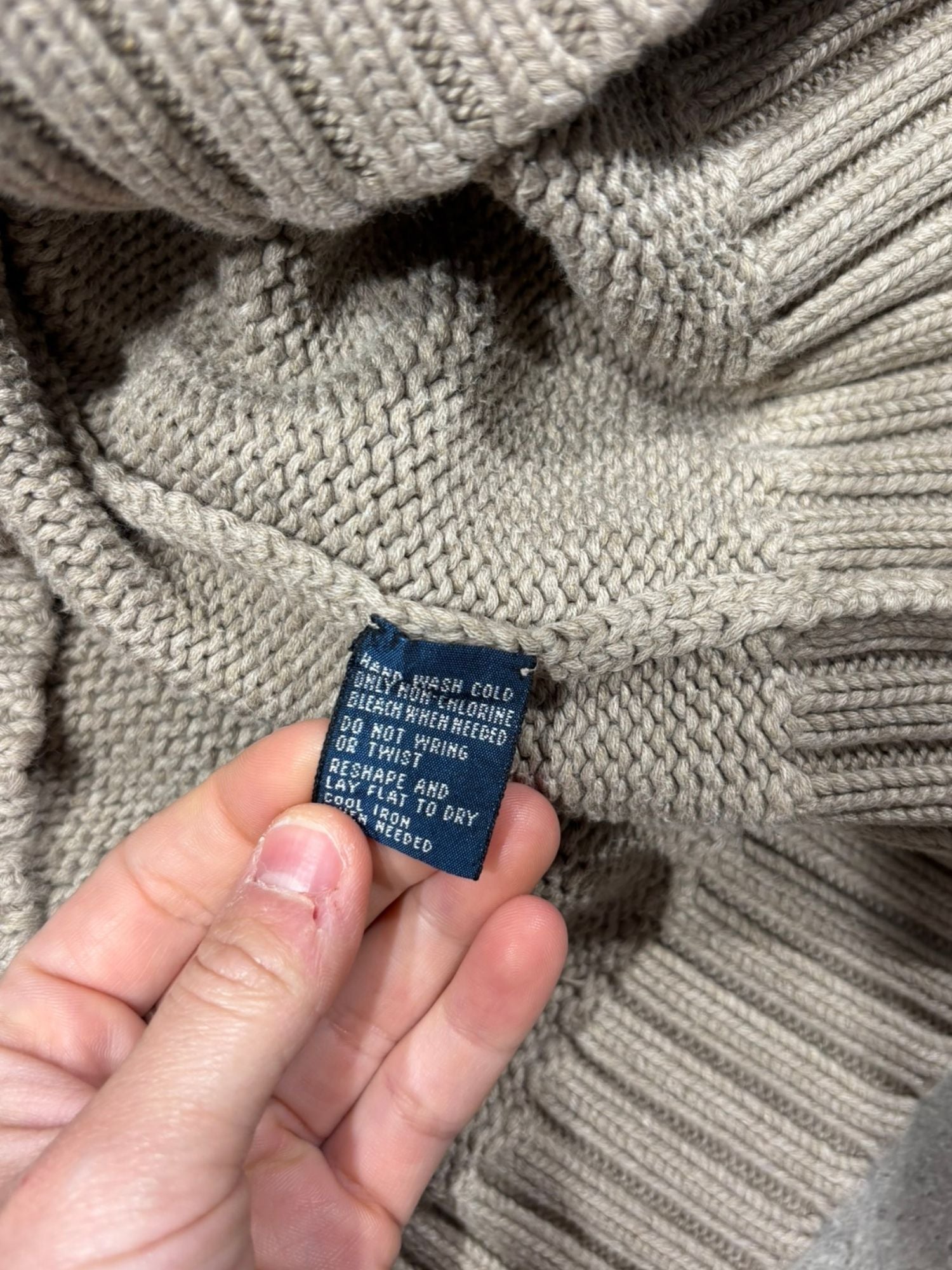 Pull Ralph Lauren grosses mailles beige (M)
