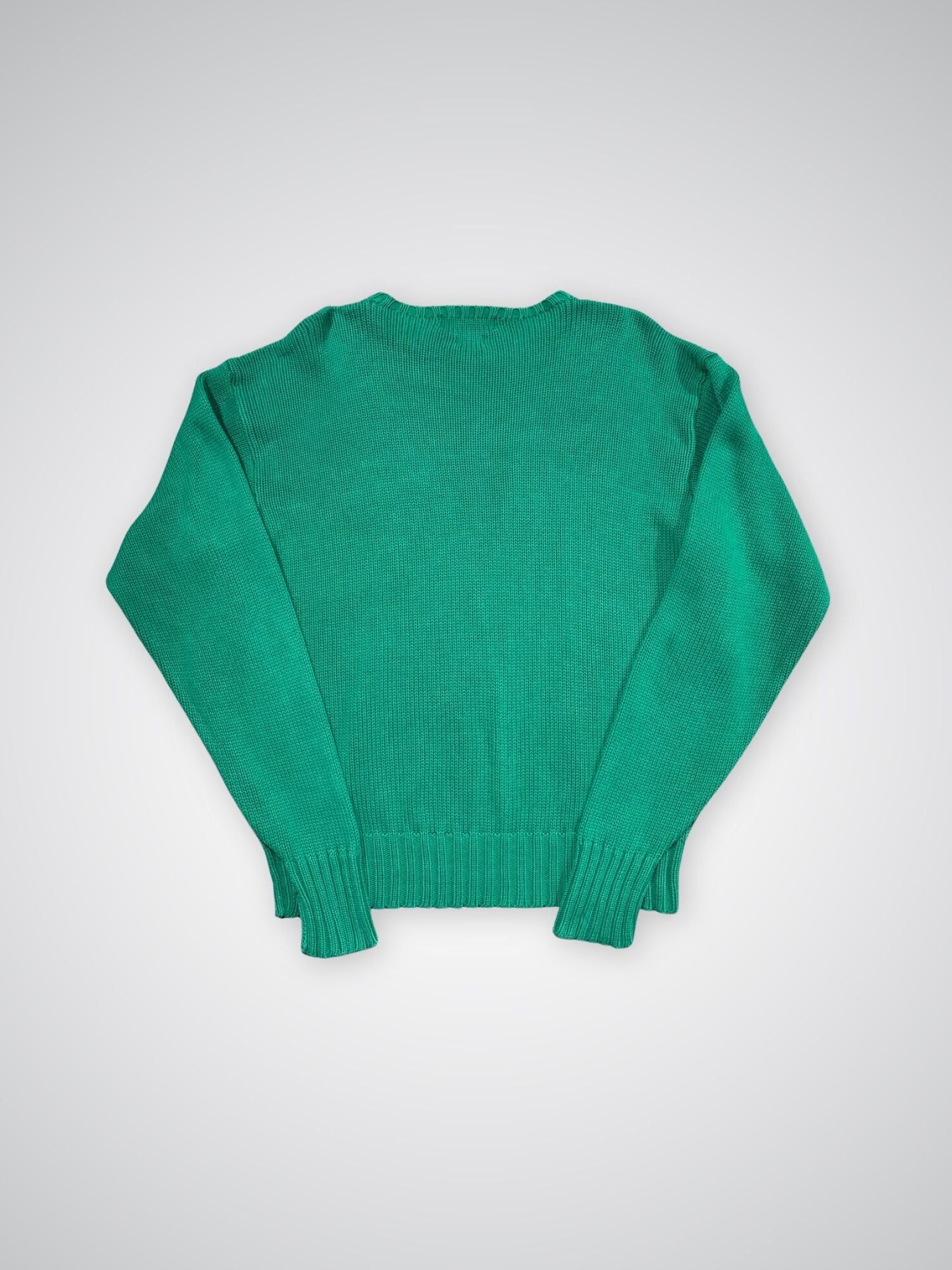 Pull Ralph Lauren grosses mailles vert (L)