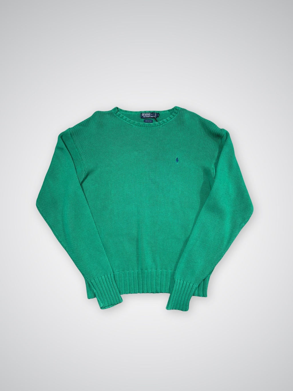 Pull Ralph Lauren grosses mailles vert (L)
