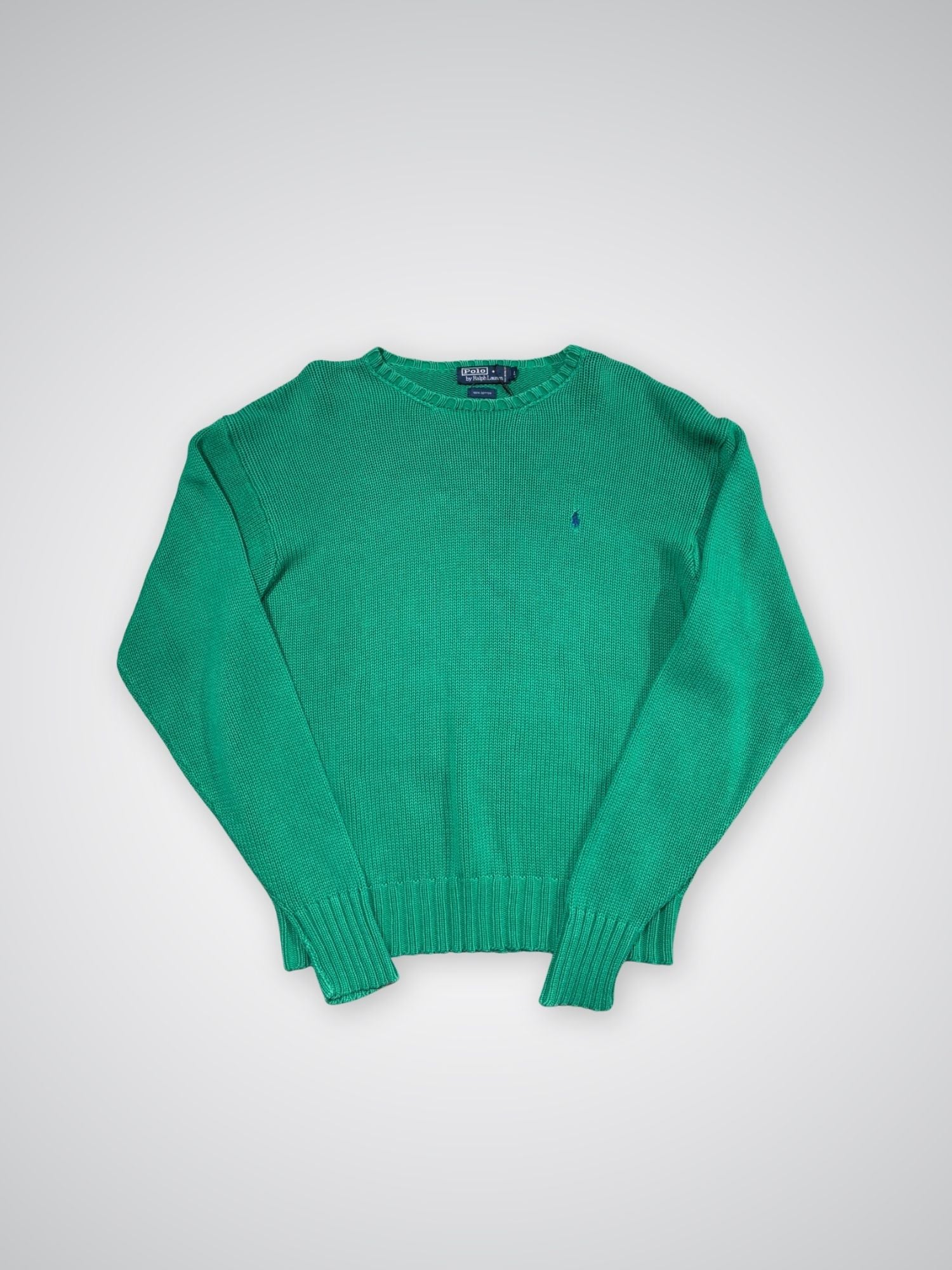 Pull Ralph Lauren grosses mailles vert (L)