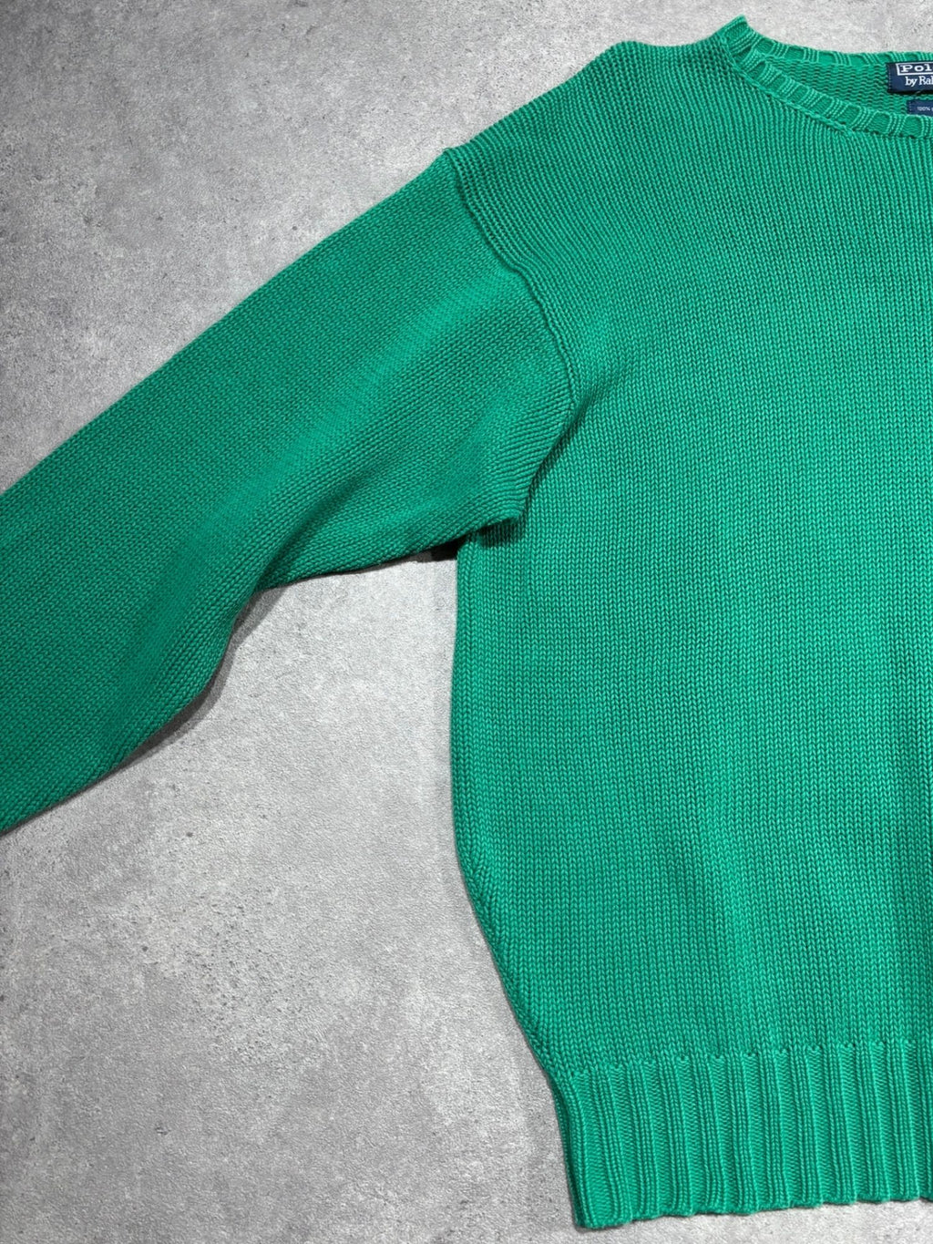 Pull Ralph Lauren grosses mailles vert (L)