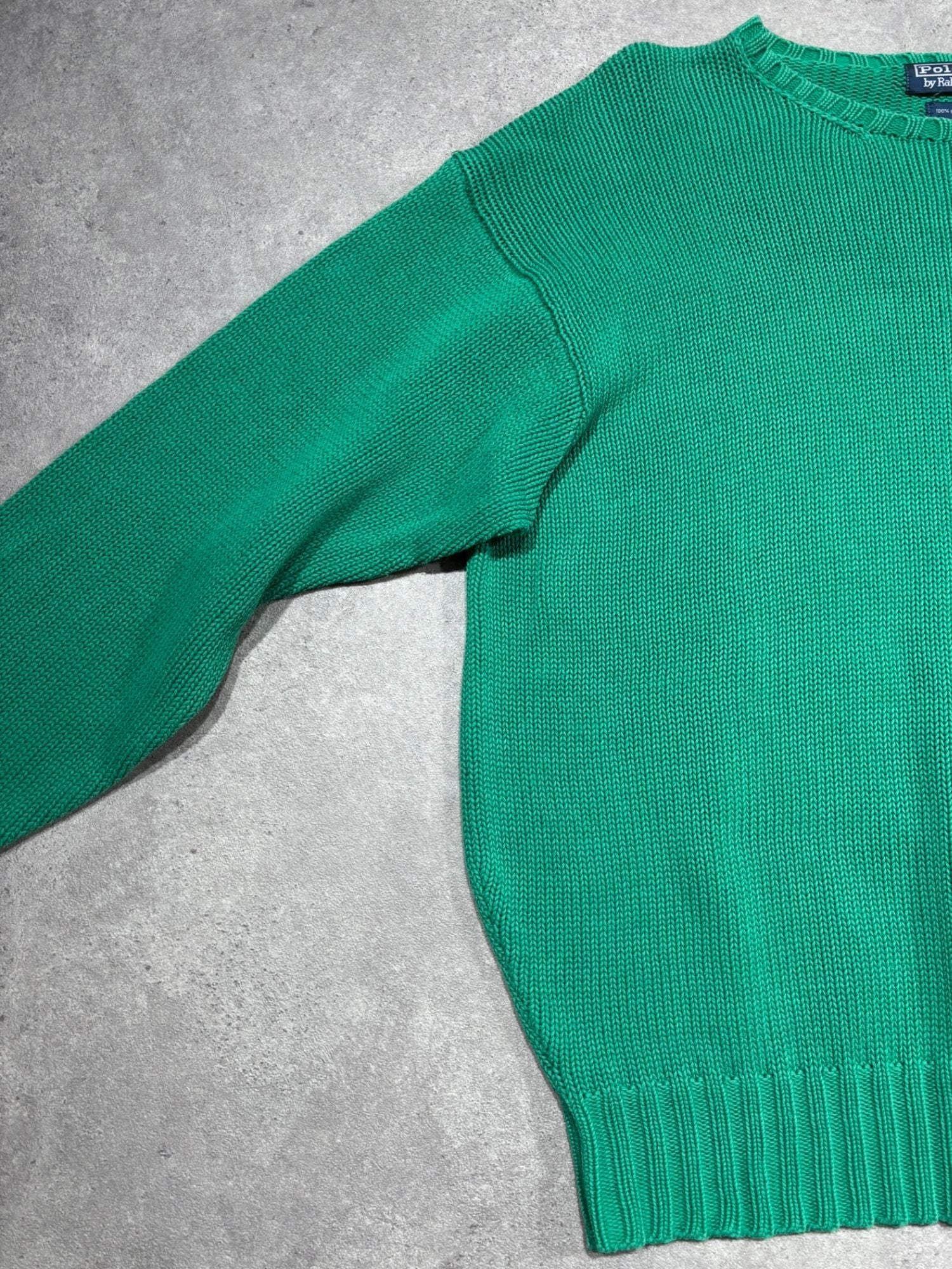 Pull Ralph Lauren grosses mailles vert (L)