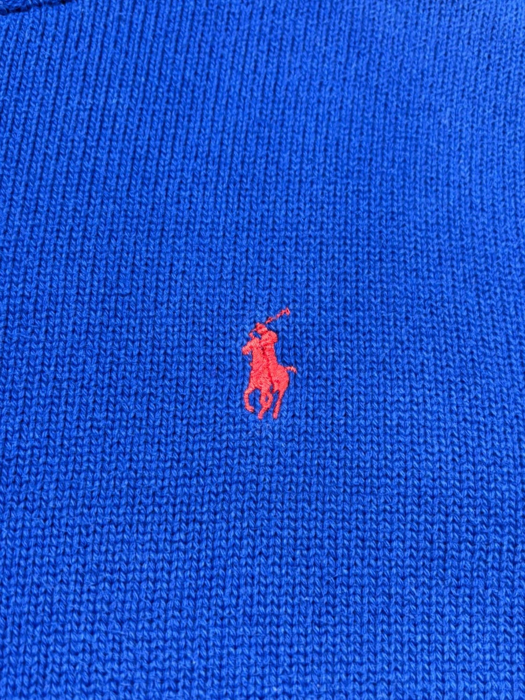 Pull Ralph Lauren grosses mailles bleu (M)