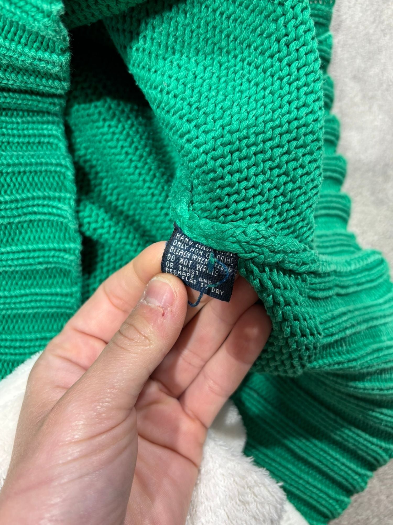 Pull Ralph Lauren grosses mailles vert (L)