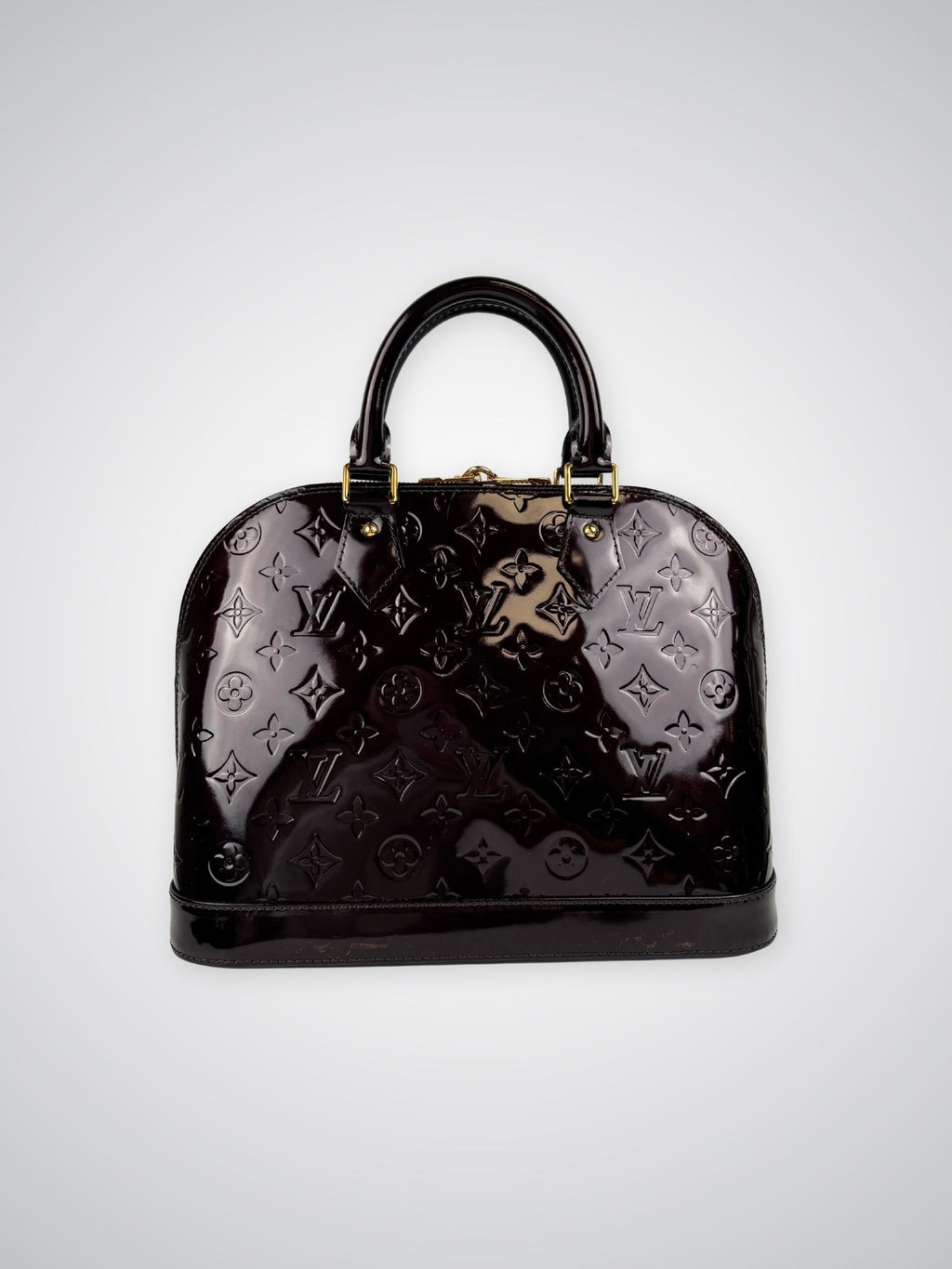 Alma PM cuir vernis Amarante Louis Vuitton