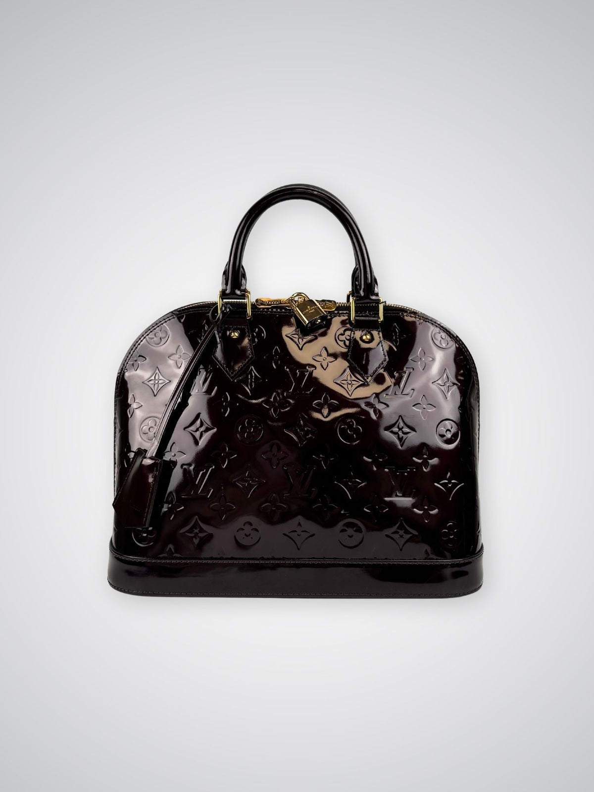 Alma PM cuir vernis Amarante Louis Vuitton
