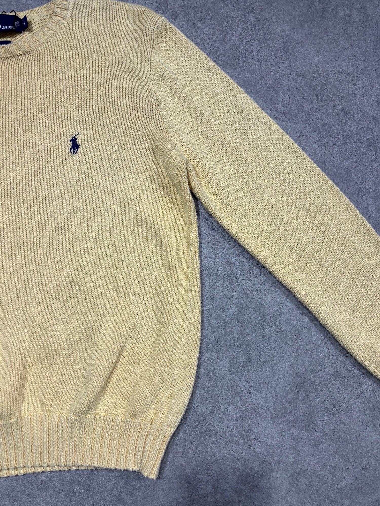 Pull Ralph Lauren grosses mailles jaune (S)