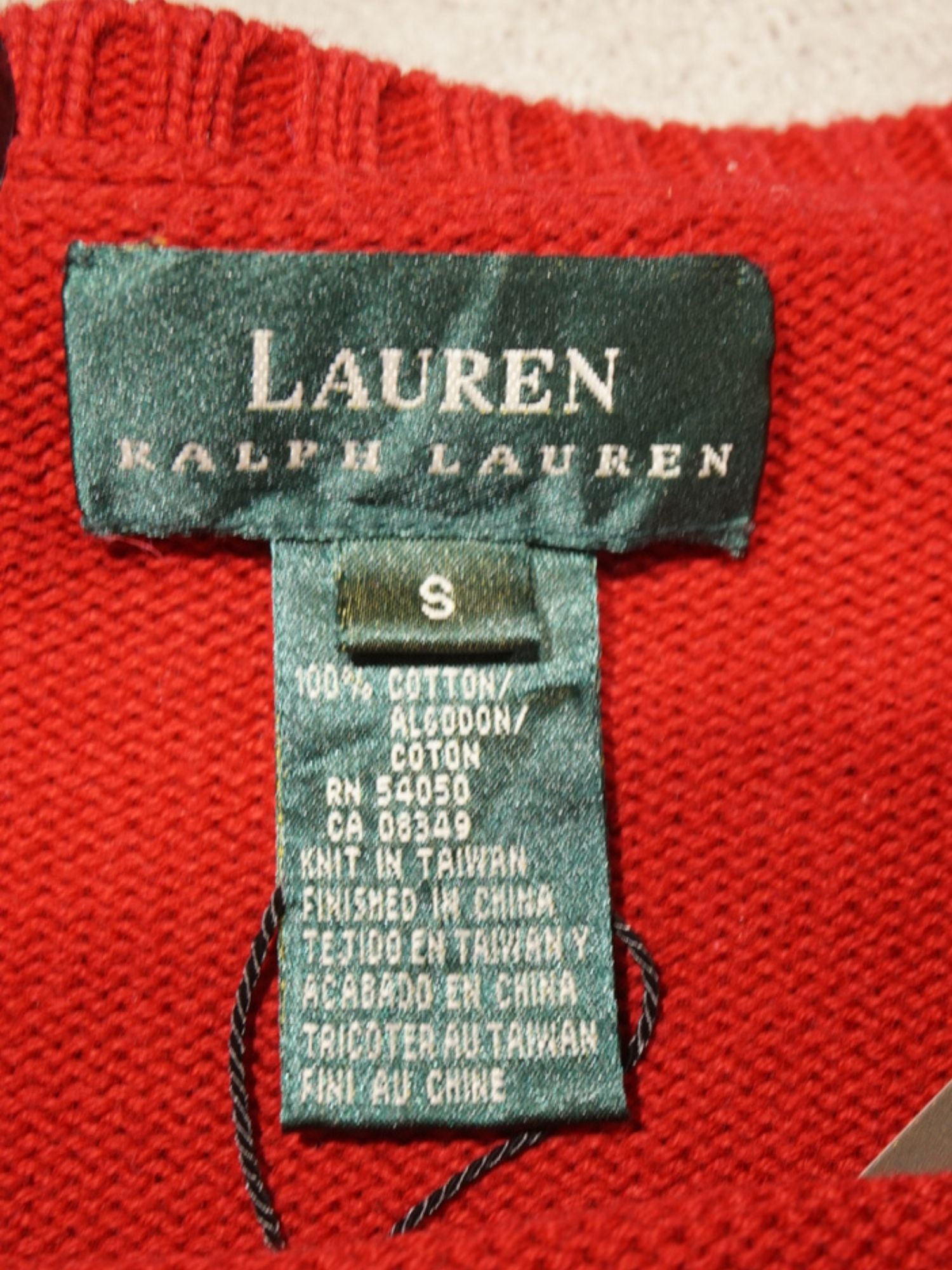 Pull en maille rouge Ralph Lauren (S femme)