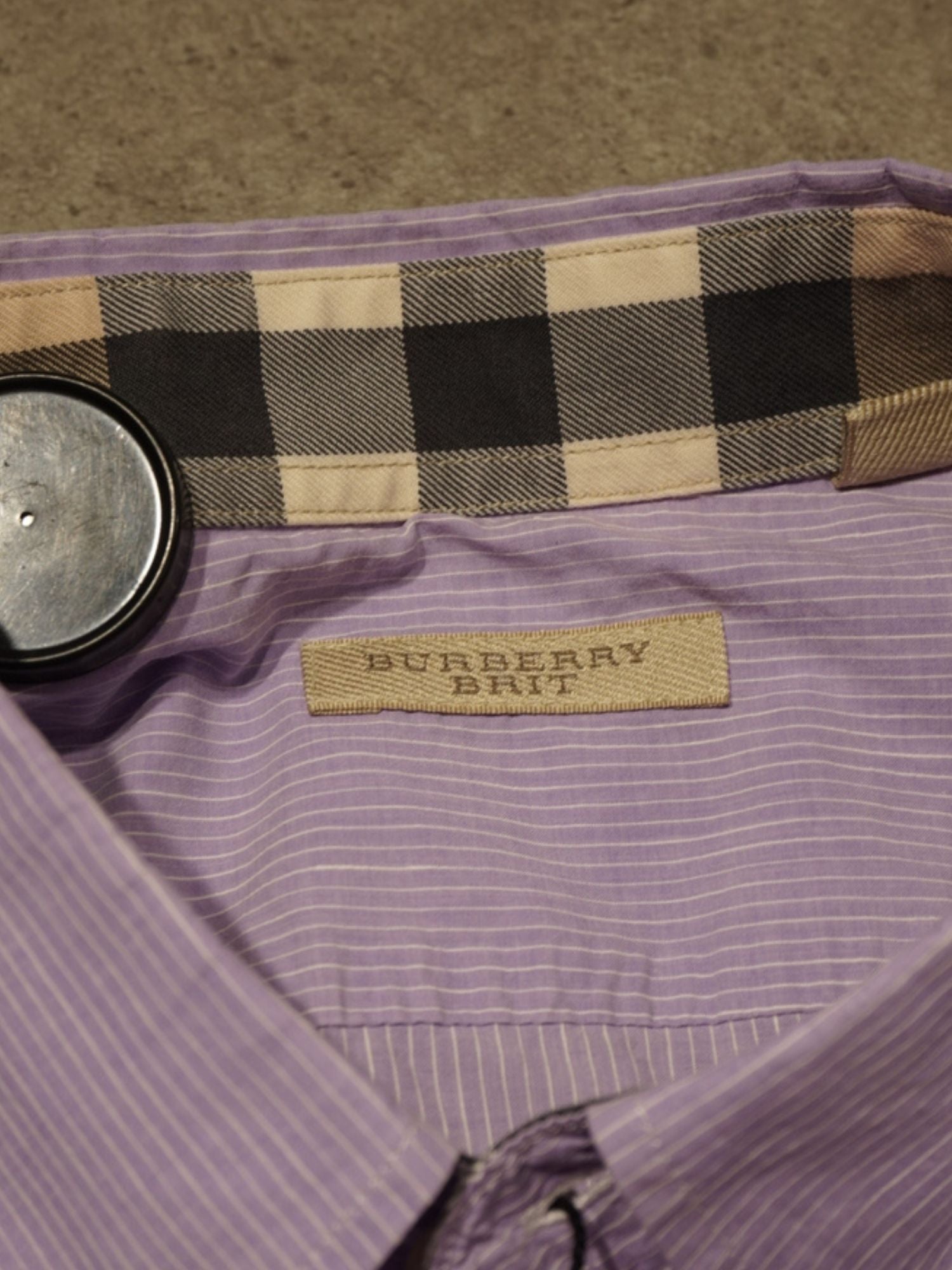 Chemise à manches courtes lilac Burberry (L)