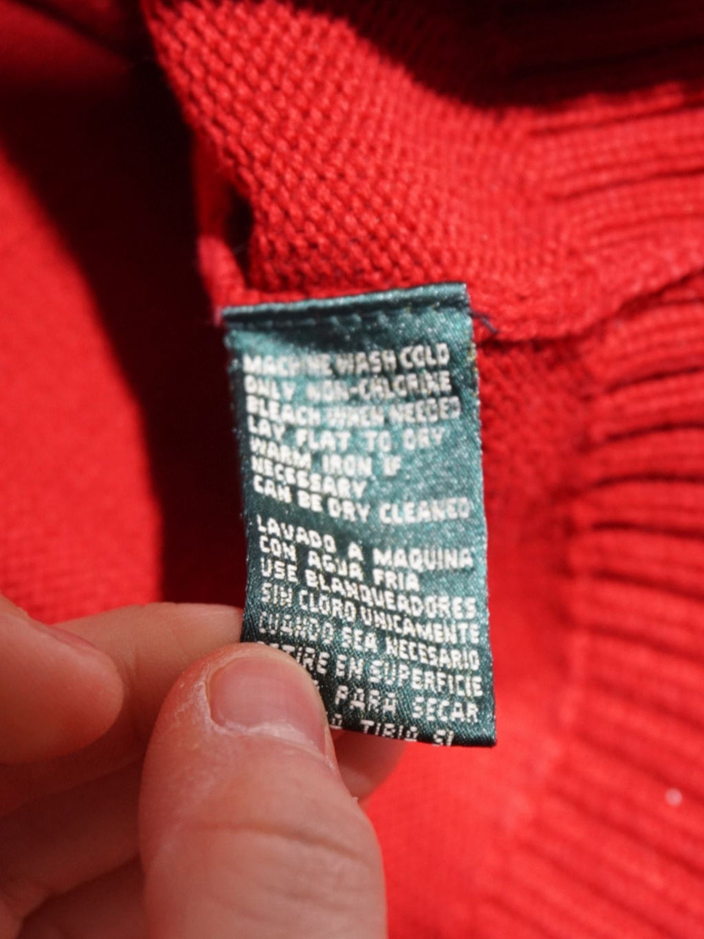 Pull en maille rouge Ralph Lauren (S femme)