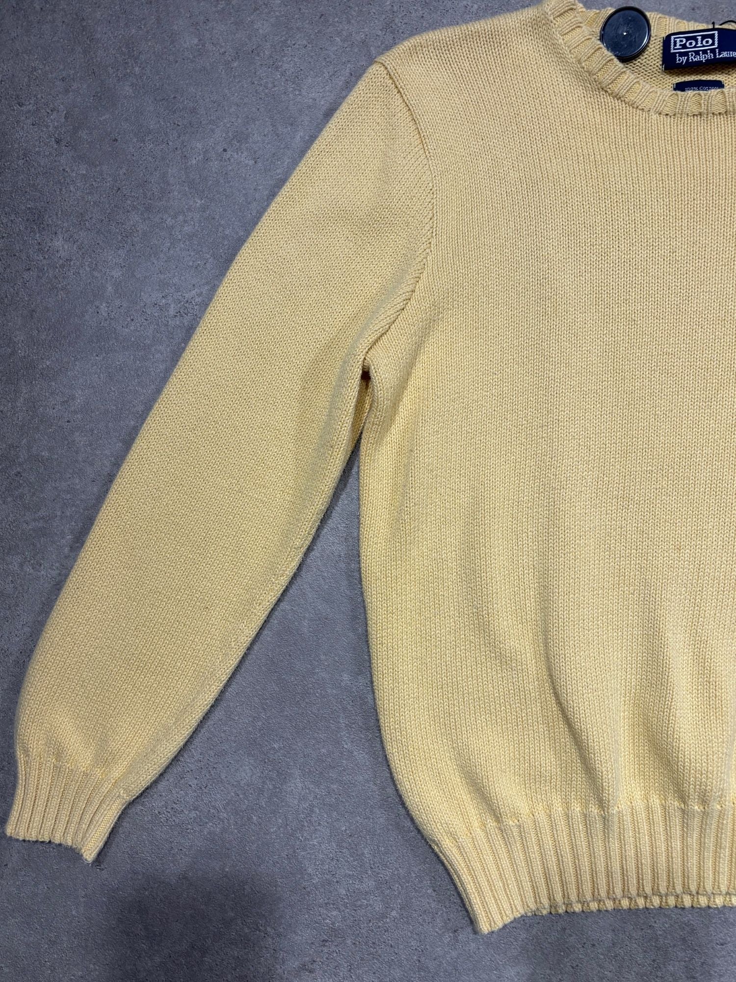 Pull Ralph Lauren grosses mailles jaune (S)