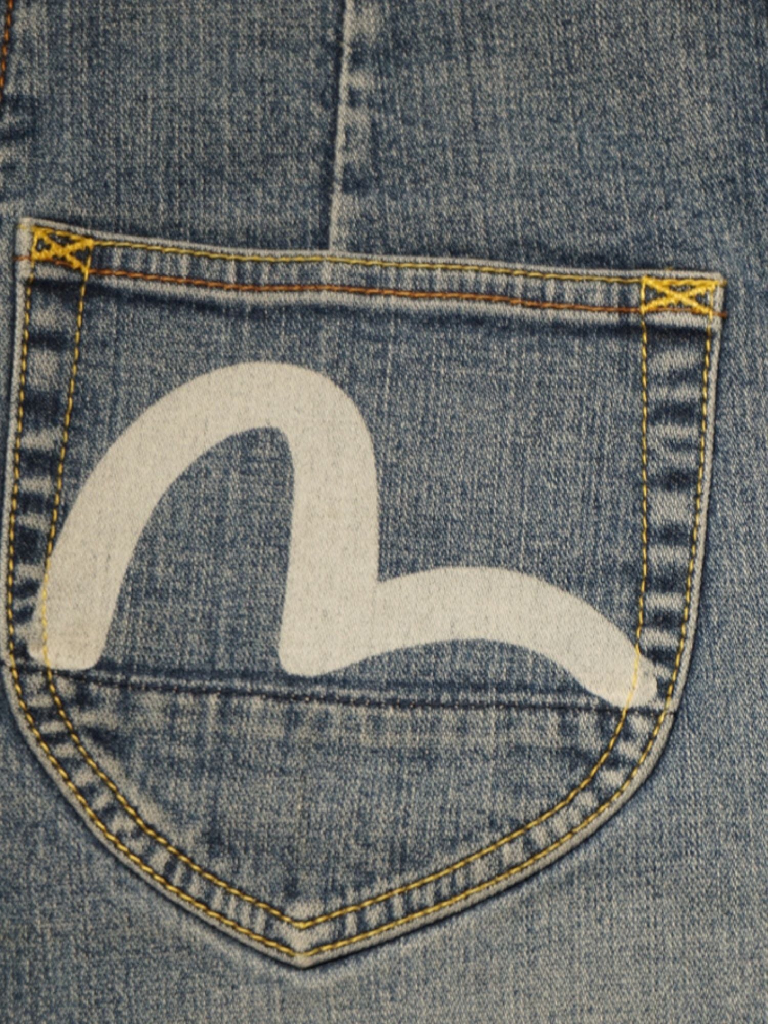 Jupe mi-longue en jean Evisu (S femme)