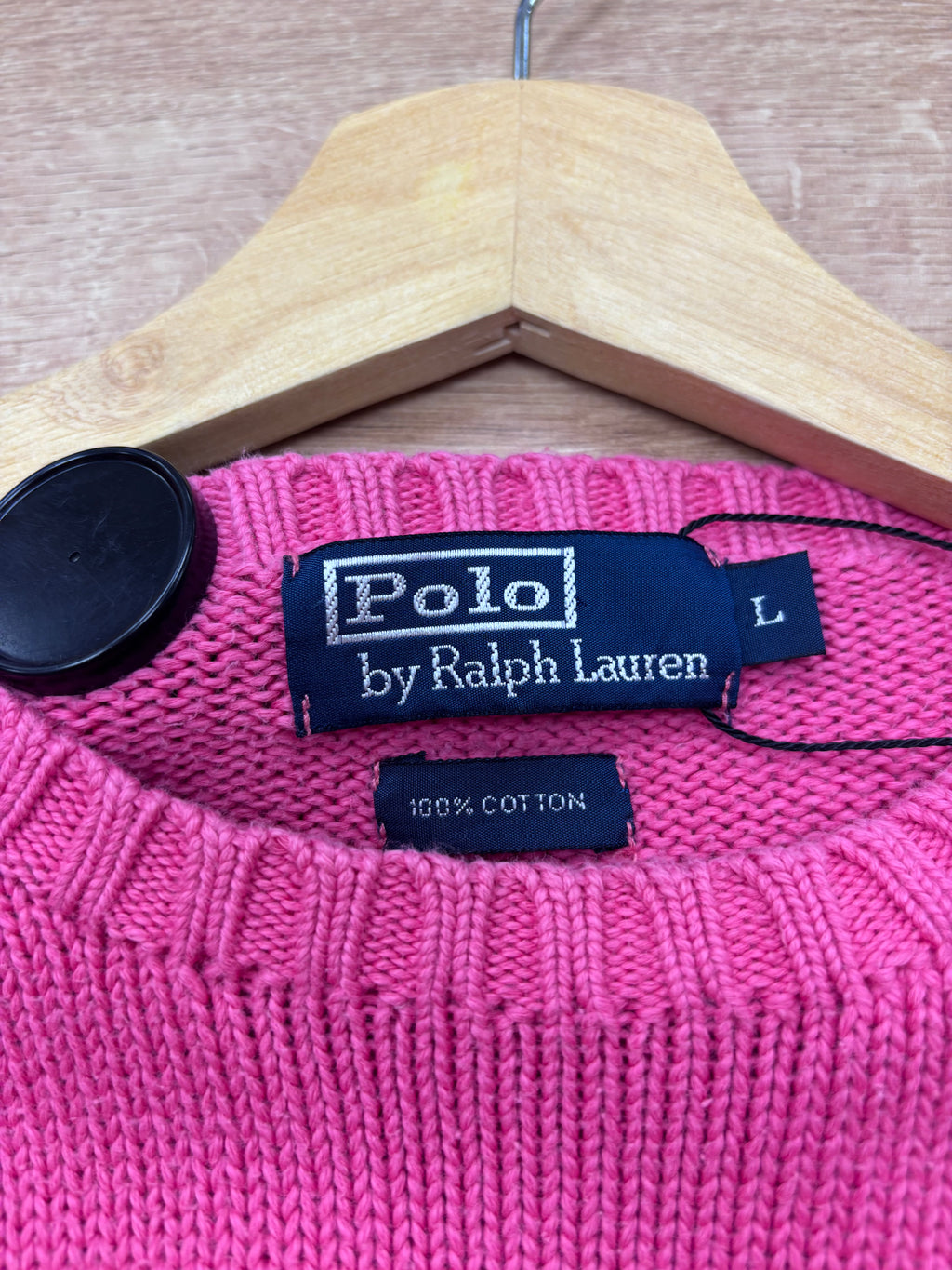 Pull en maille rose Ralph Lauren (L)