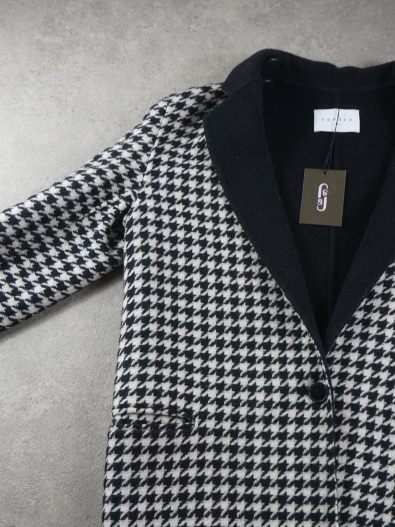 Manteau long pieds de poule Sandro (S femme)