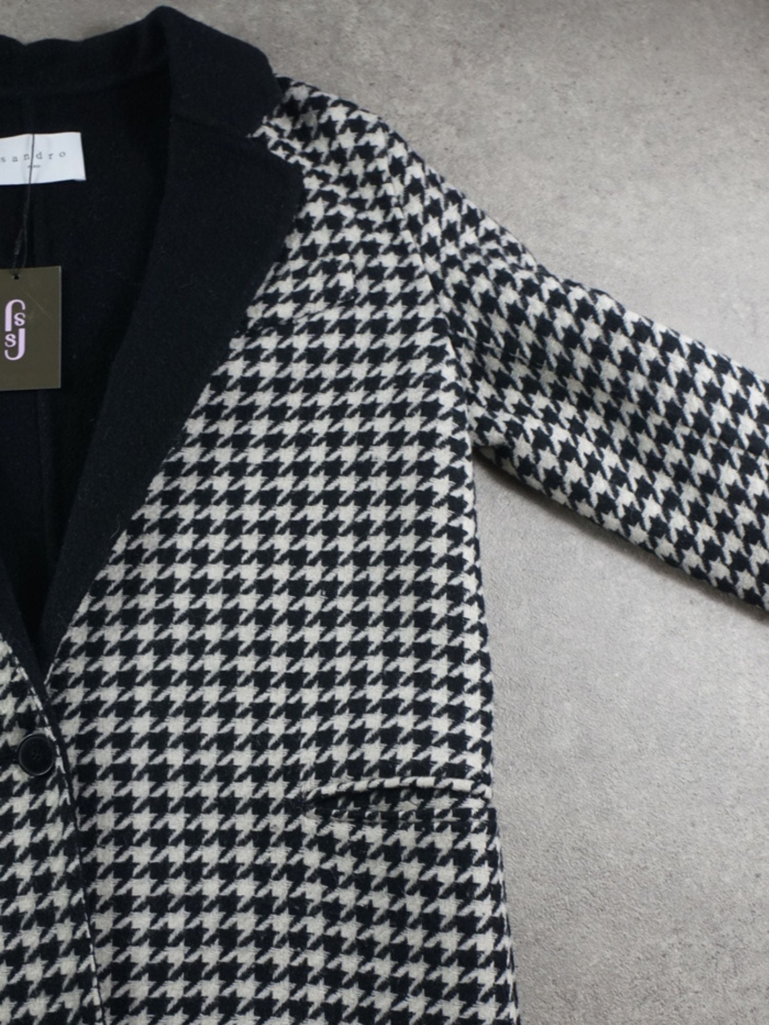 Manteau long pieds de poule Sandro (S femme)