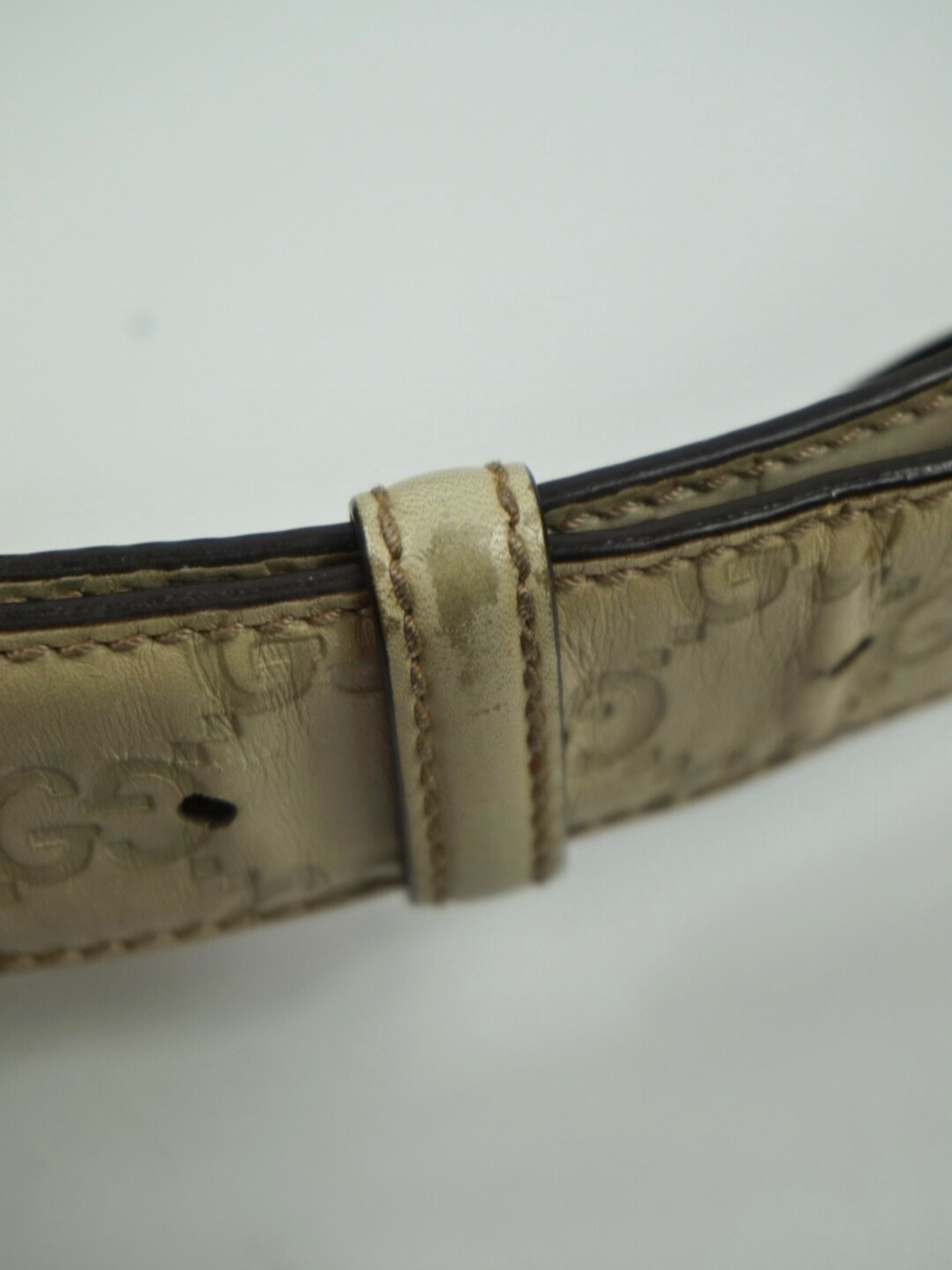 Ceinture beige à logo et monogramme - Gucci