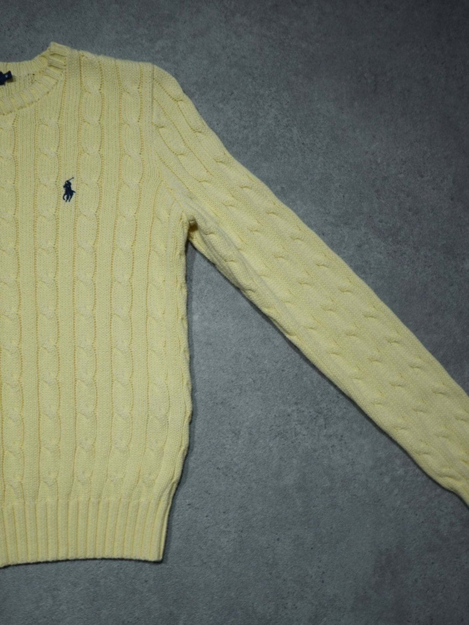 Pull torsadé jaune pâle Ralph Lauren (M femme)
