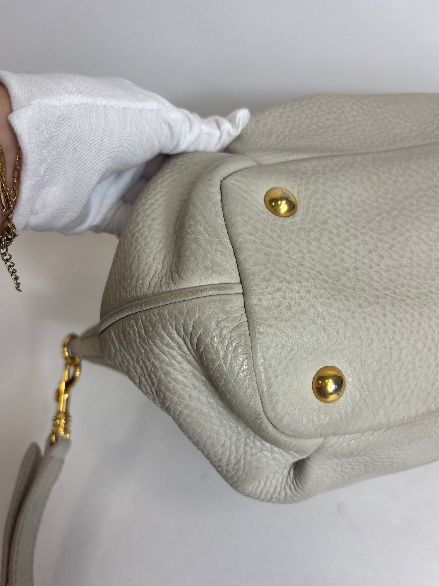 Sac Cabas écru Miu Miu