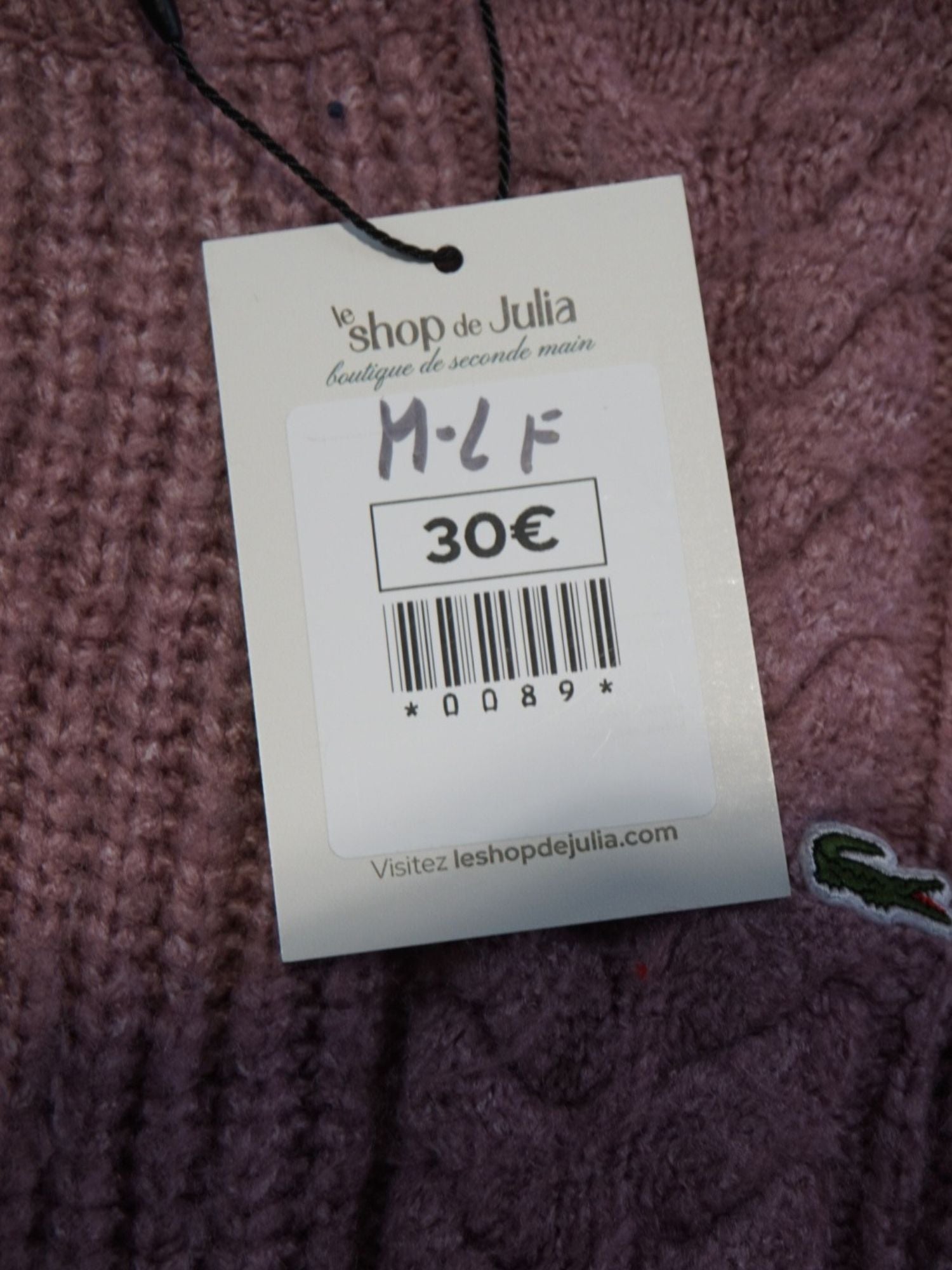 Cardigan rose Lacoste (M femme)