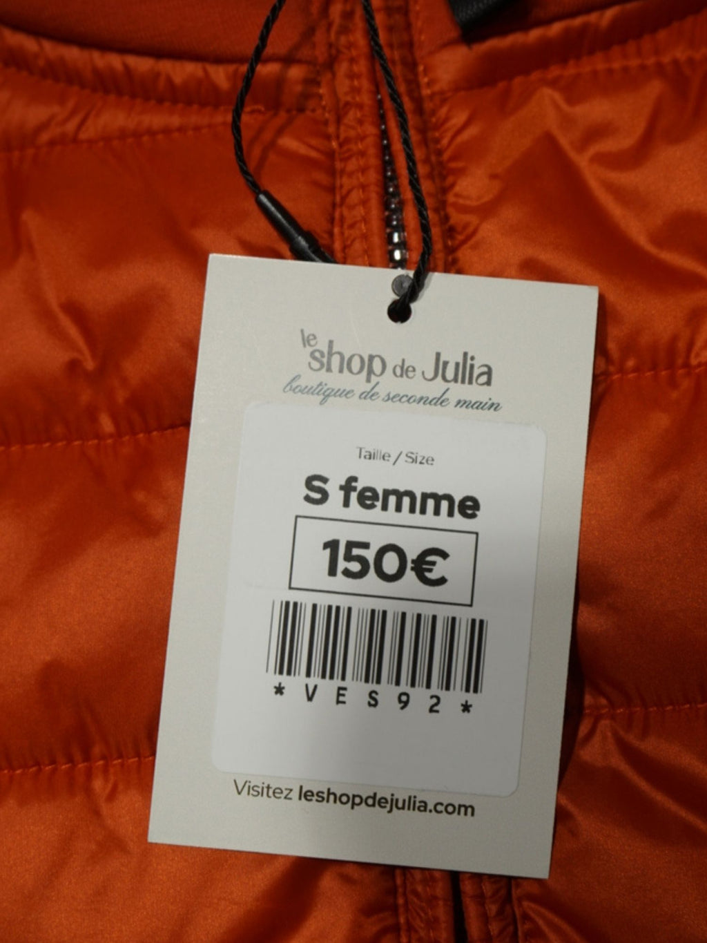 Veste bi-matières PJS orange (S femme)