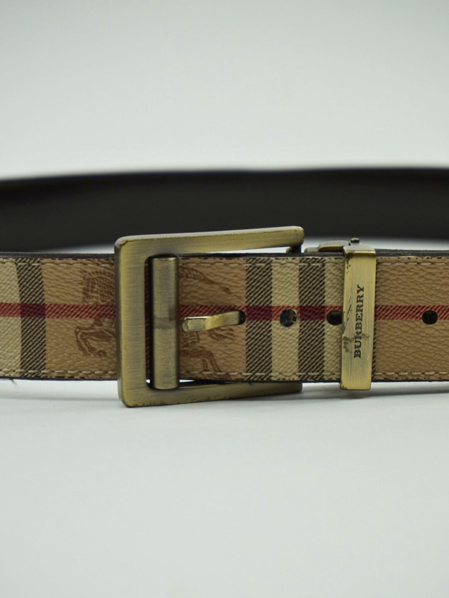 Ceinture camel à motif Check - Burberry