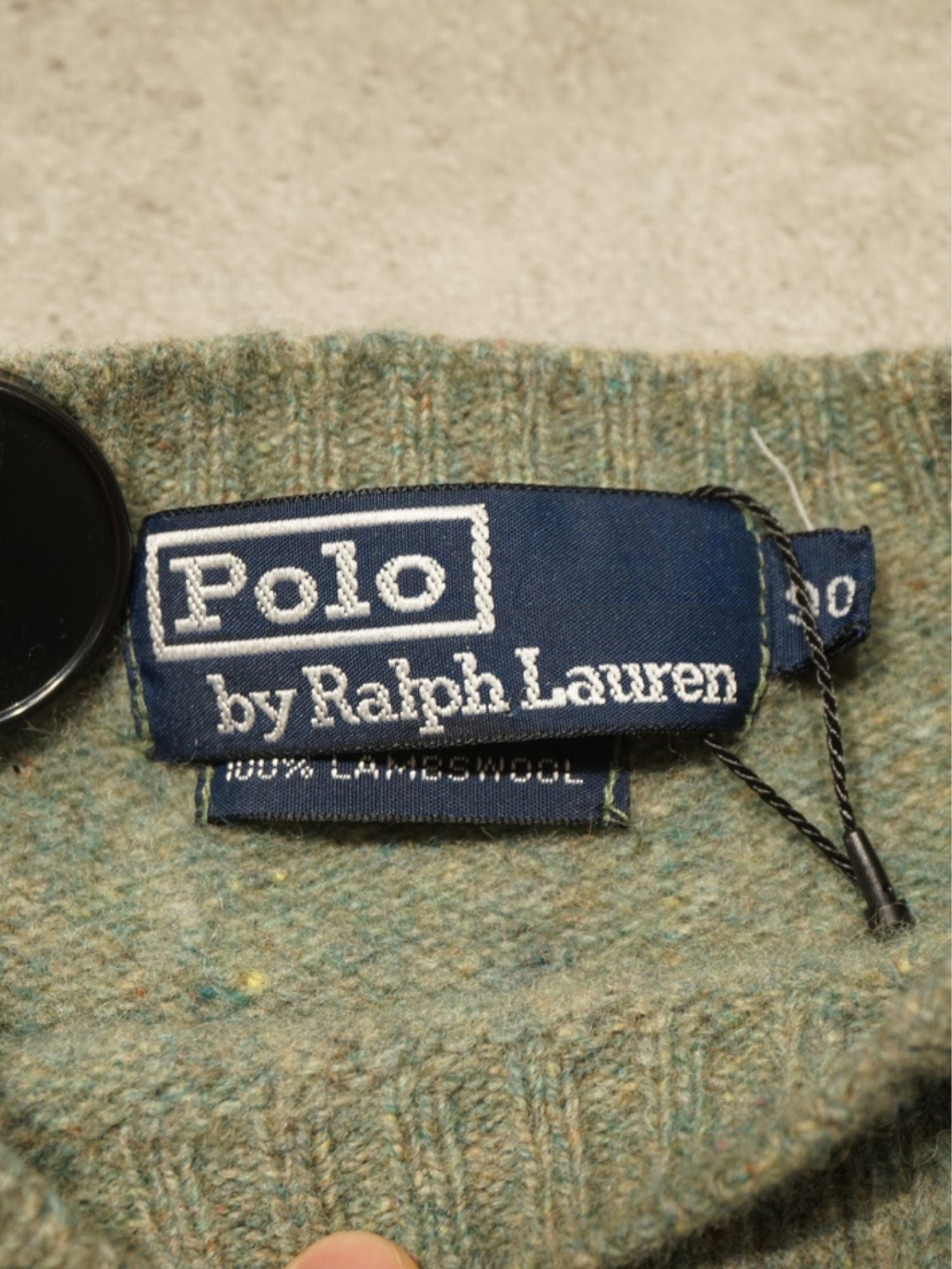 Pull en laine vert Ralph Lauren (S)