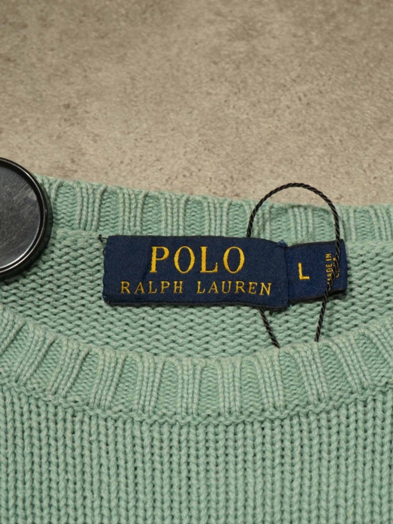 Pull en maille Ralph Lauren vert d’eau (L)