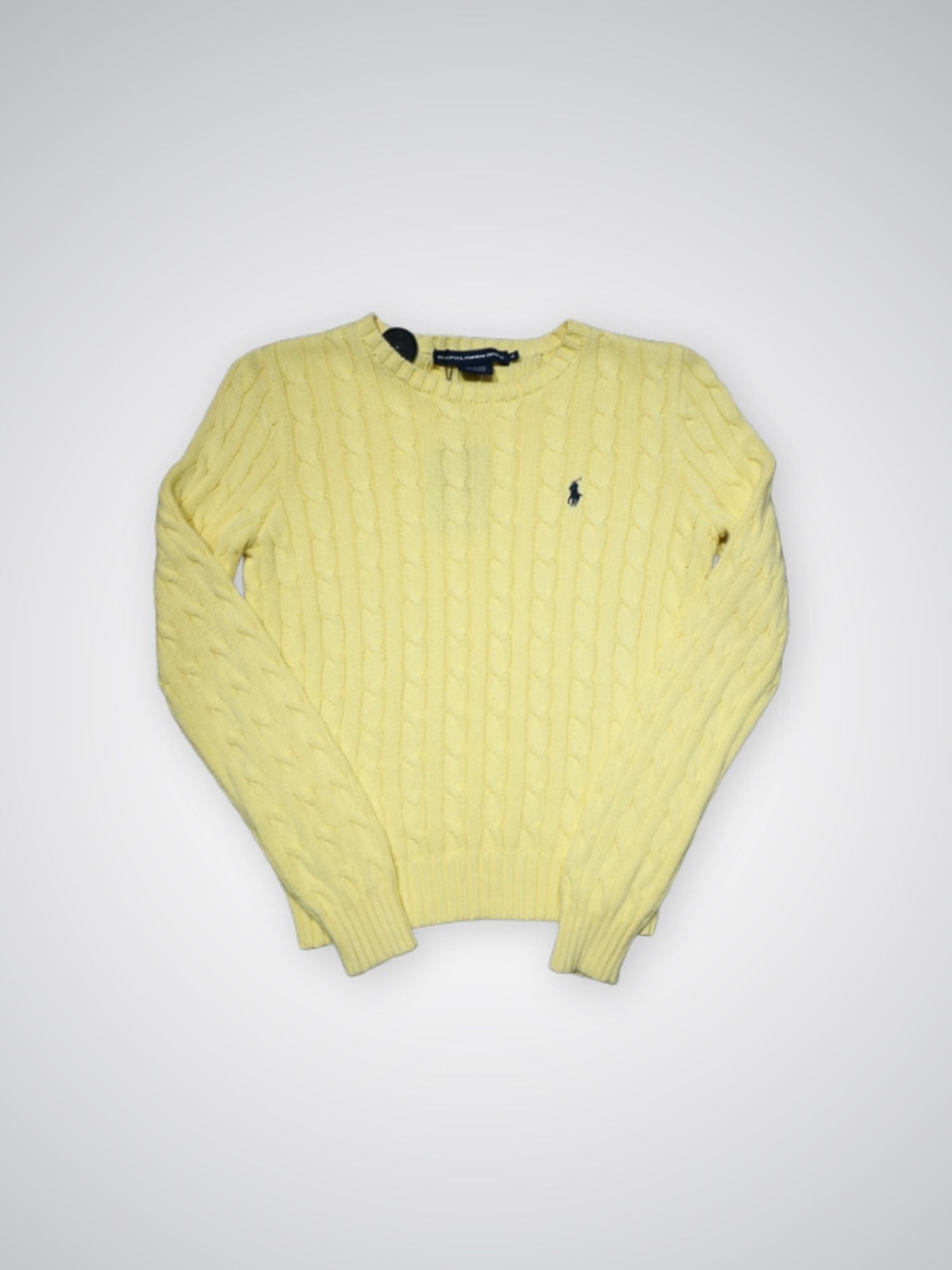 Pull torsadé jaune pâle Ralph Lauren (M femme)