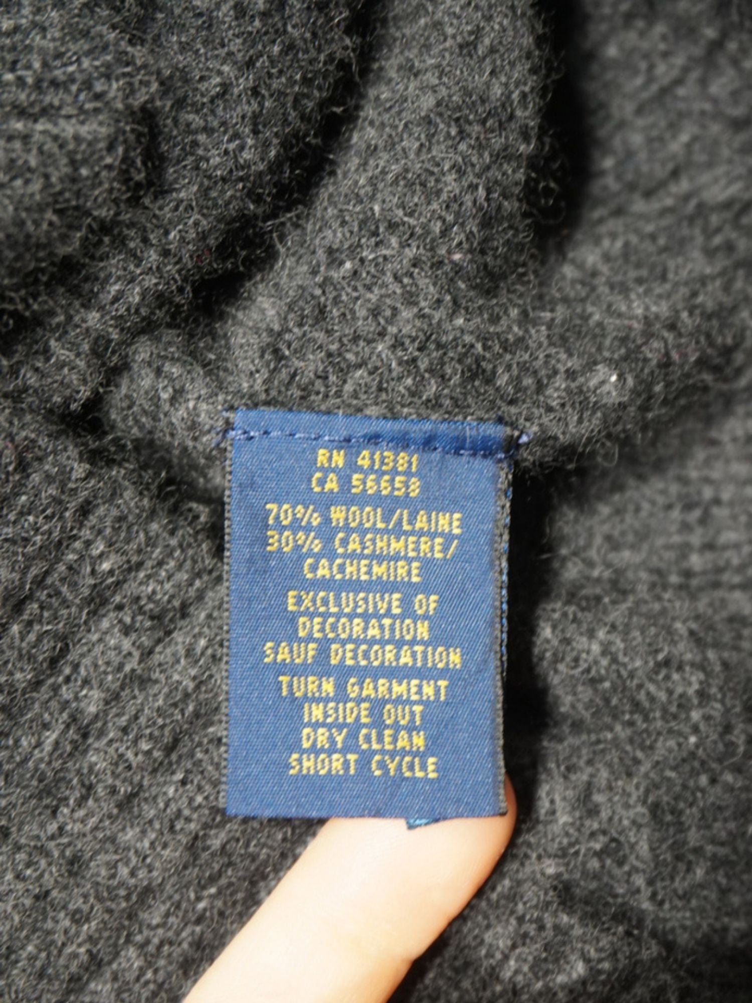 Pull gris Ralph Lauren en cachemire (S femme)