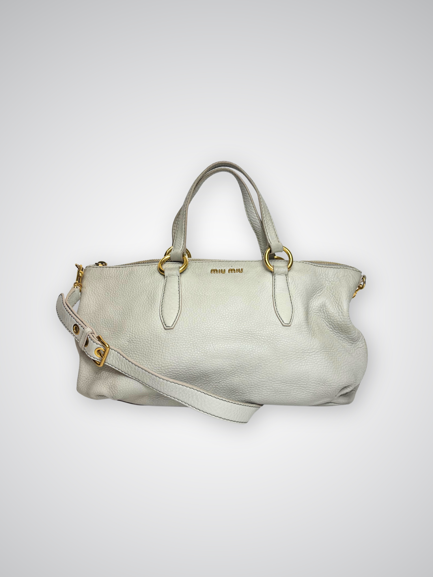 Sac Cabas écru Miu Miu
