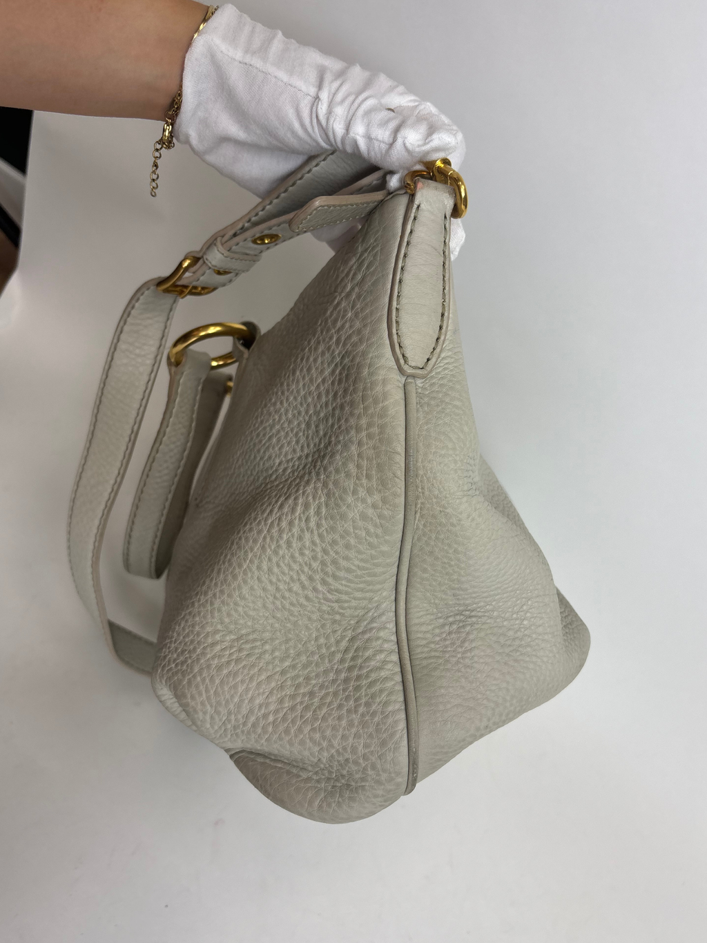Sac Cabas écru Miu Miu
