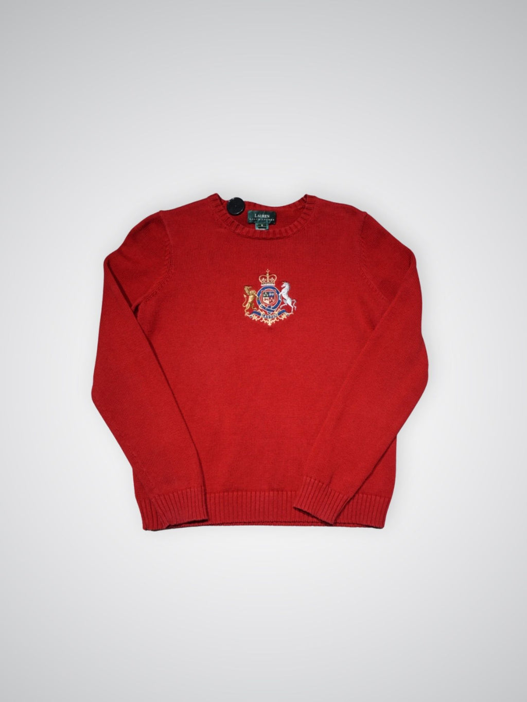 Pull en maille rouge Ralph Lauren (S femme)