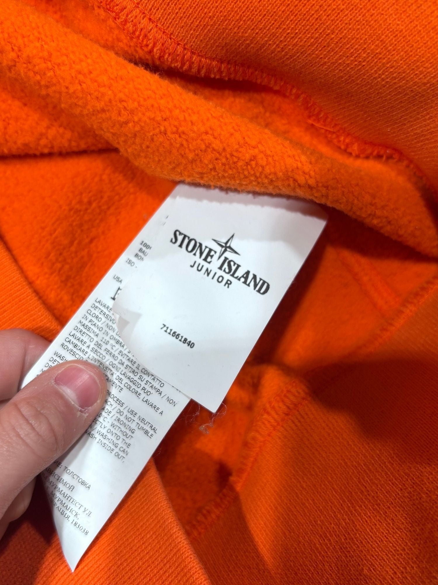 Sweat orange Stone Island (14 ans - S)