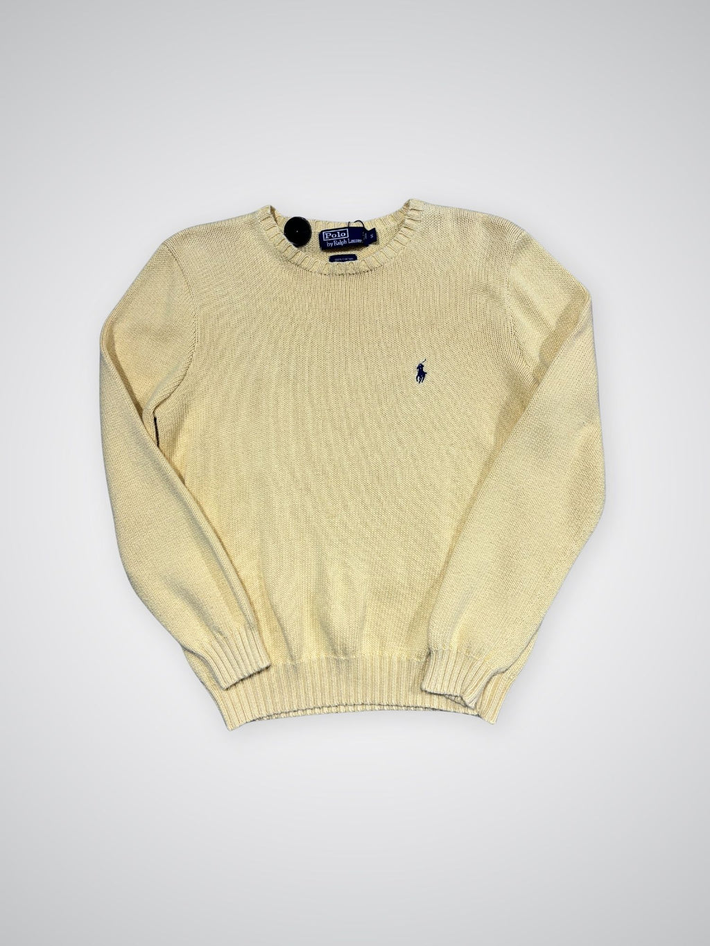 Pull Ralph Lauren grosses mailles jaune (S)