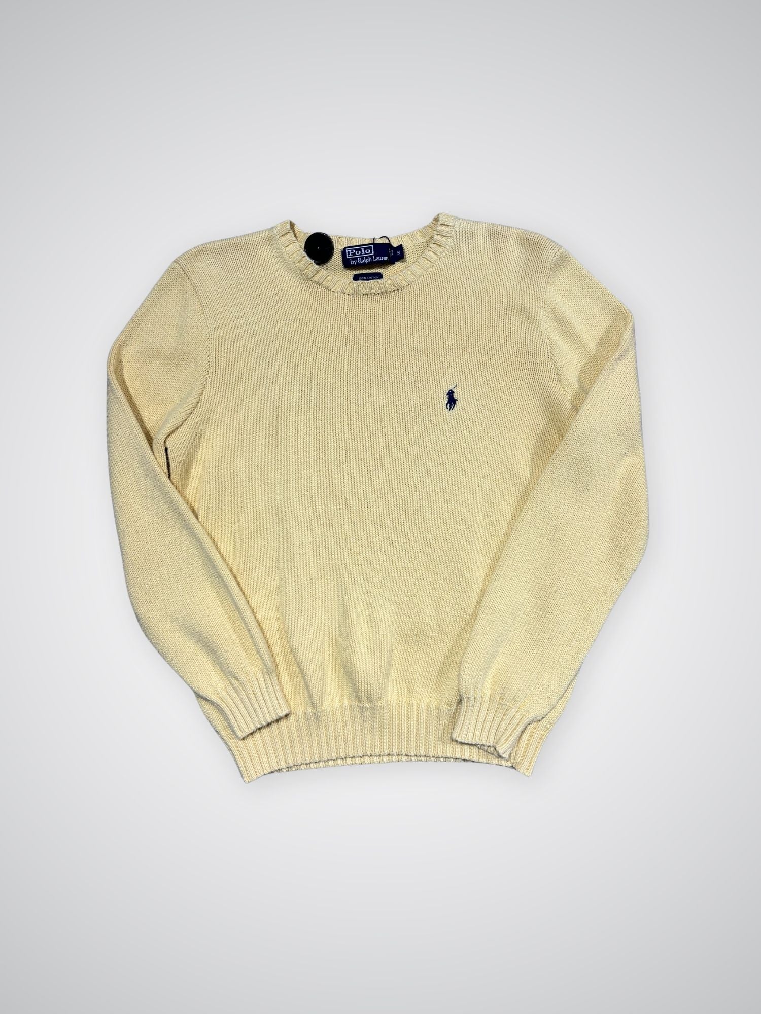 Pull Ralph Lauren grosses mailles jaune (S)