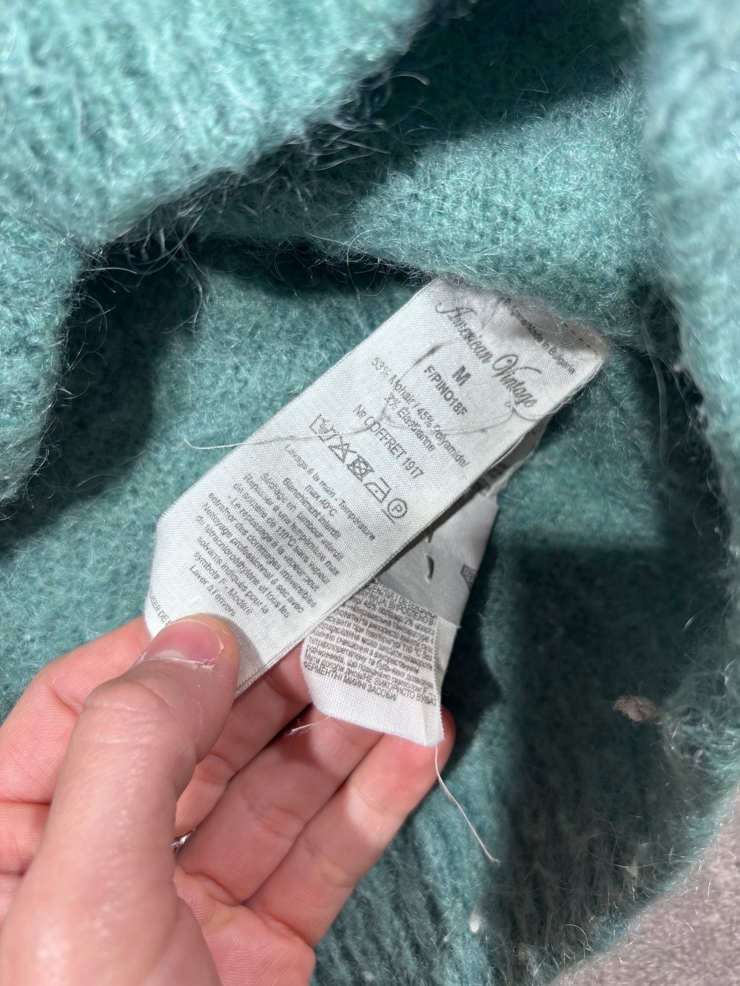 Pull vert en mohair American Vintage (M femme)