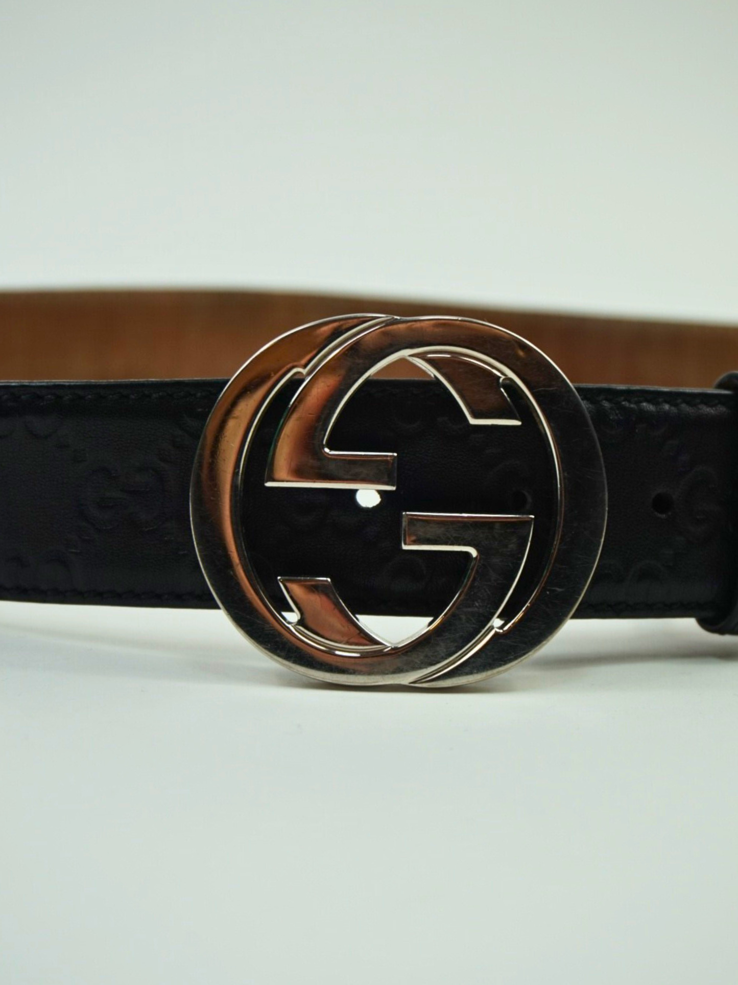 Ceinture noire à logo et monogramme - Gucci