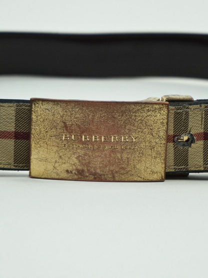 Ceinture à motif Check beige - Burberry