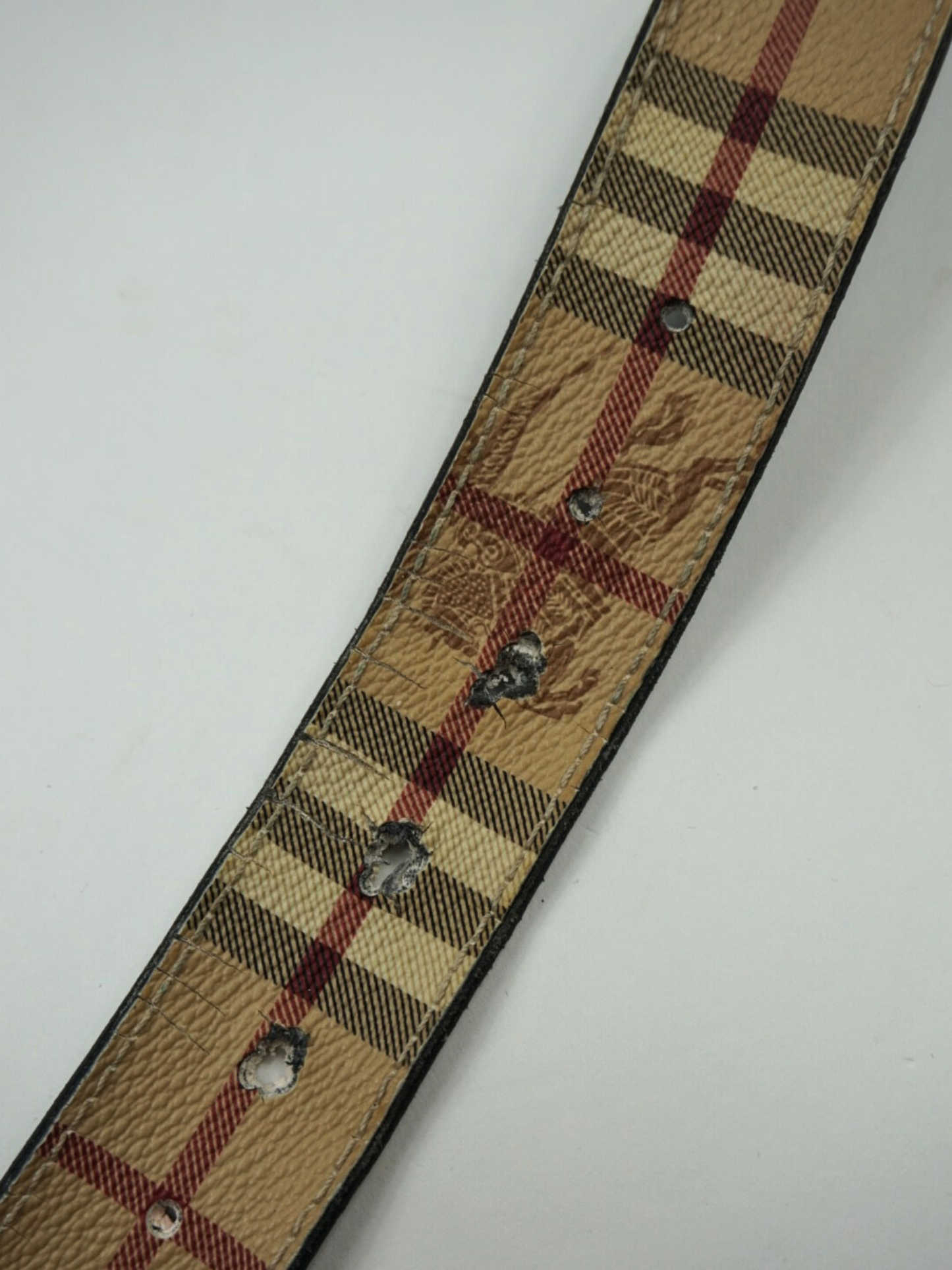 Ceinture à motif Check beige - Burberry