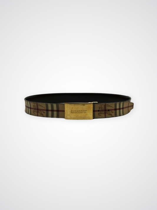 Ceinture camel à motif Check - Burberry