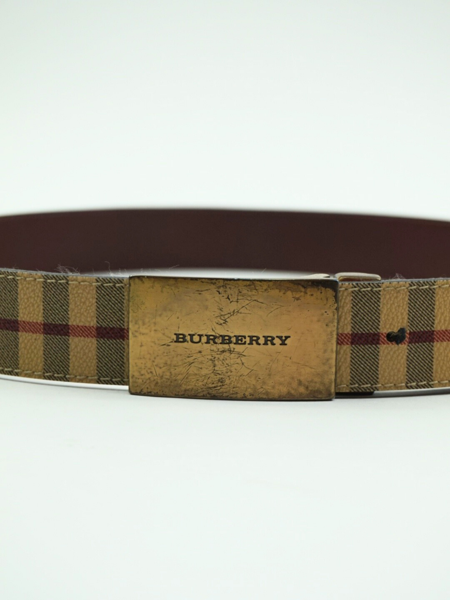 Ceinture camel à motif Check - Burberry