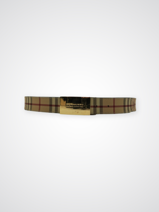 Ceinture camel à motif Check - Burberry