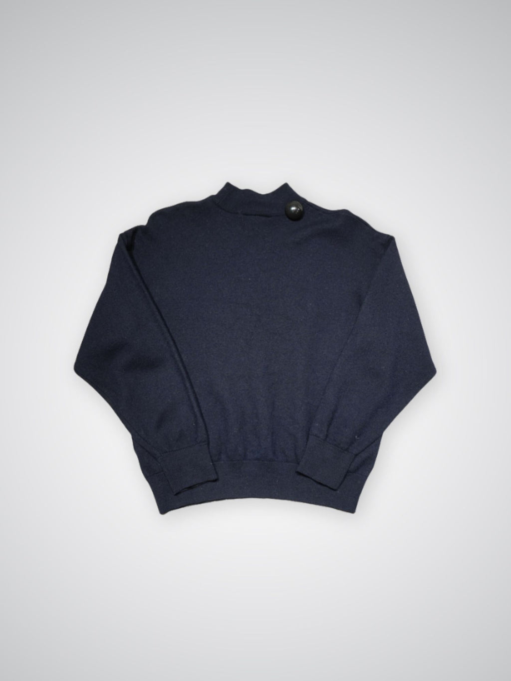 Pull col roulé bleu marine Lacoste (S femme)